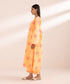 Women's Pret Cambric Orange Dyed Embroidered A-Line Shirt